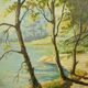 Landscape oil on wood framed C.Peyron