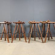 Tabourets de bar brutalistes des années 60 - ensemble de 8.