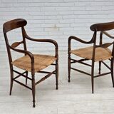 1970s, Italian design by Fratelli Levaggi, 2 armchairs, model "Campanino".