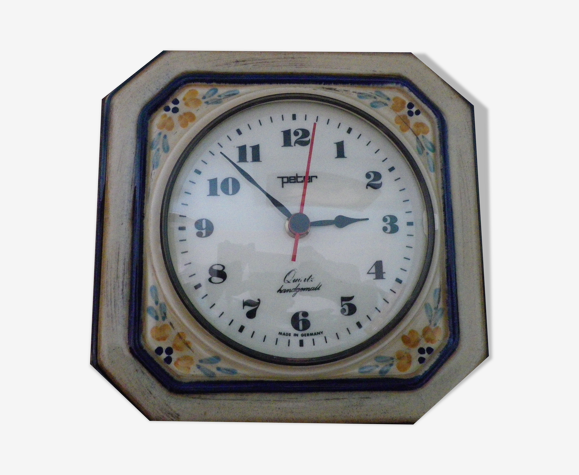 Pendule horloge en céramique émaillée Marque Peter - Allemagne