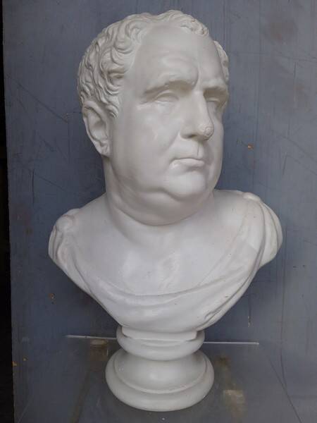 Vitellius plaster bust 60cm th mid 20th century