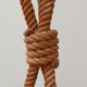 Handcrafted floor lamp in rope from the 60s and 70s