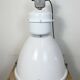 Large White Enamel Industrial Factory Lamp with Glass Cover, 1990s