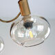 Chandelier 1970 brass gilded globes smoked glass italian