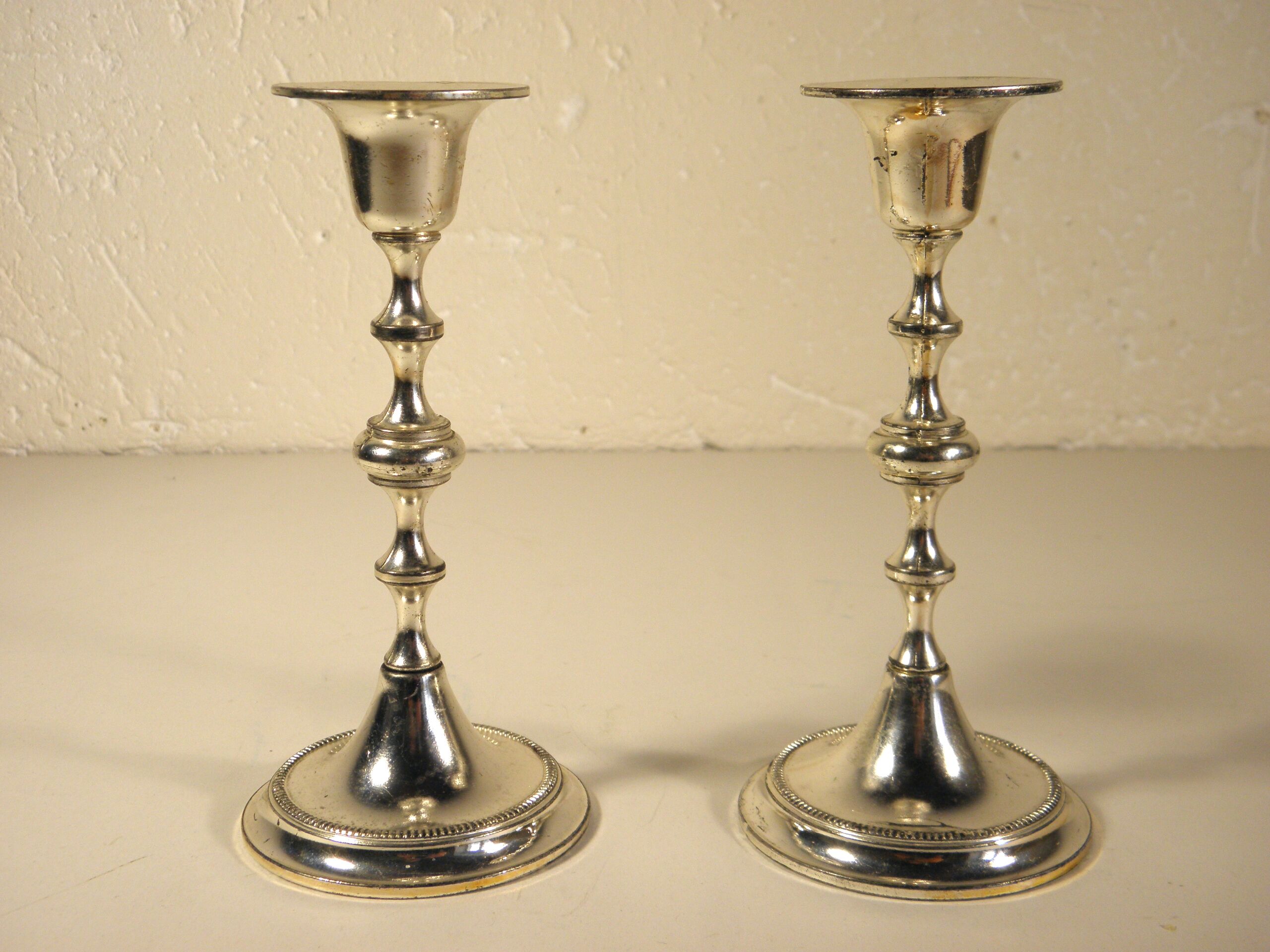 Pair of silver candle holders