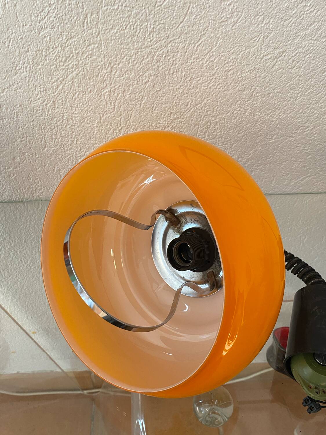 Vintage orange opaline pendant light