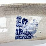 Old Rectangular Hollow Dish In English Earthenware 19th Chinese Decor Blue Willow
