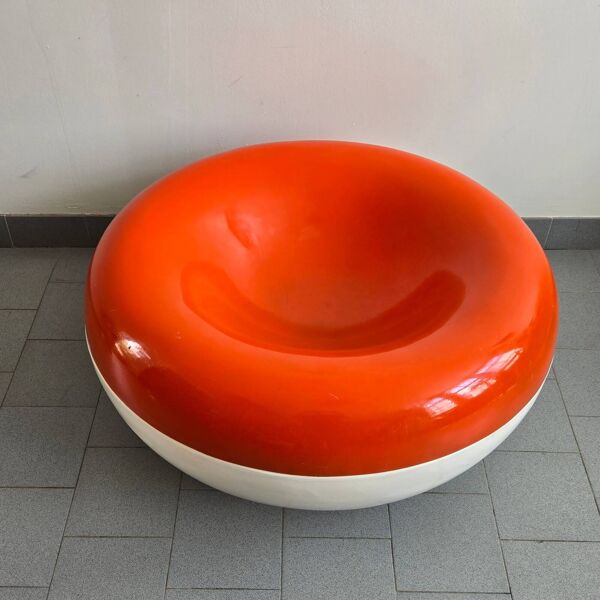 Fauteuil vintage oscillant 1960 Charles Zublena Les Plastiques de Bourgogne 60s