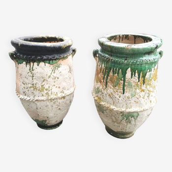 Set of two Tamgroute terracotta jars