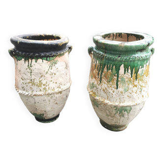 Set of two Tamgroute terracotta jars