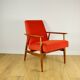 Orange Lis Lounge Chair by Henryk Lis, 1970s