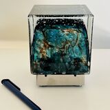 Cubical glass table lamp from Murano by Limburg, Germany, 1970s.