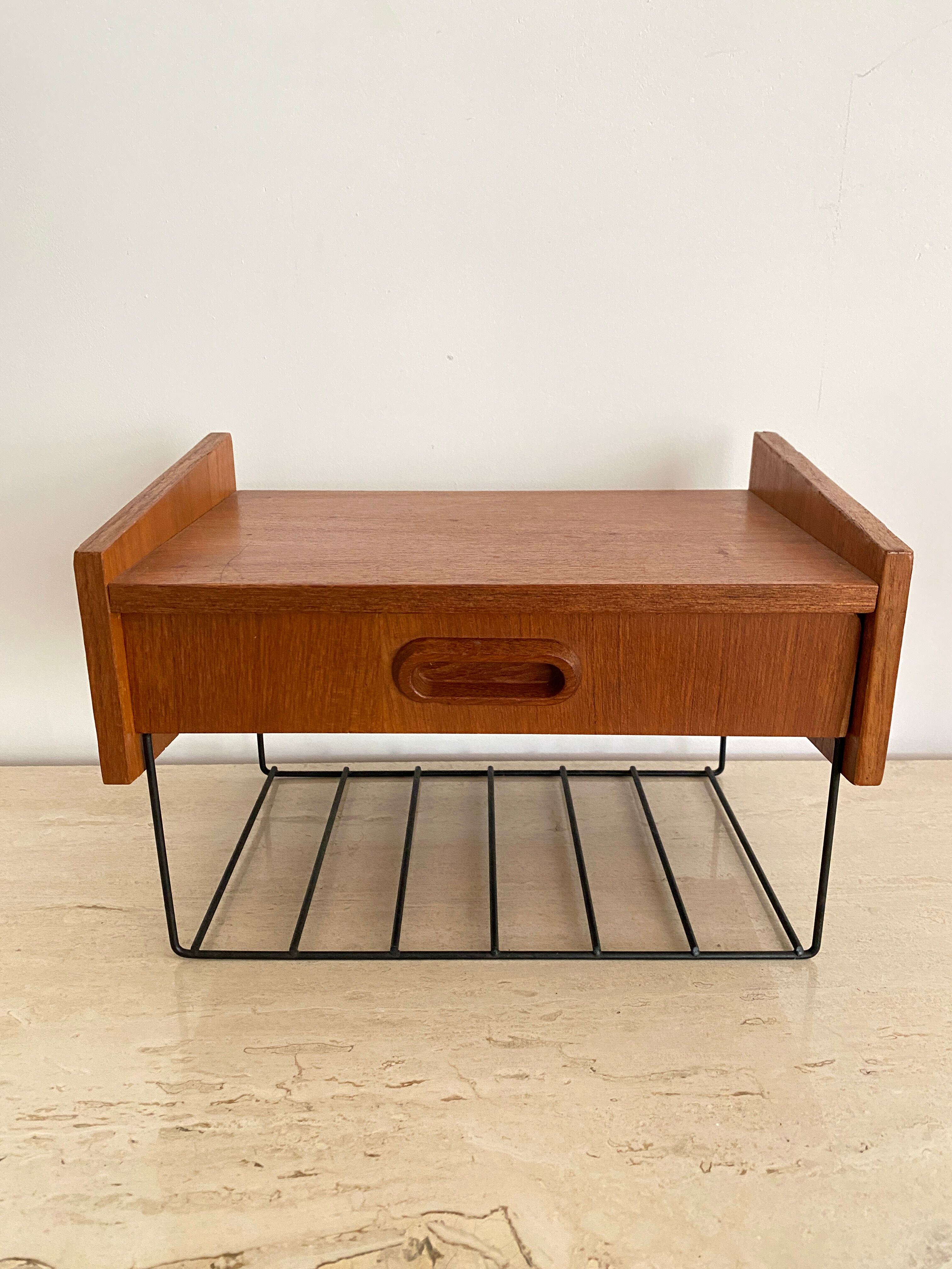 Vintage teak wall shelf