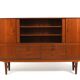 High Quality Danish Highboard with Brass Handle Inlays 1950s