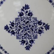 Plat de service/ plat à gâteaux en faïence fine de Gien Terre de fer