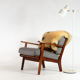 Vintage retro lounge chair in Danish teak wool