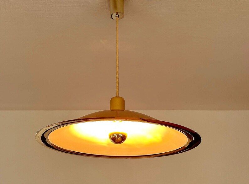 Large Danish Brass Pendant Light