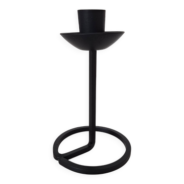 Bougeoir en fer forgé noir