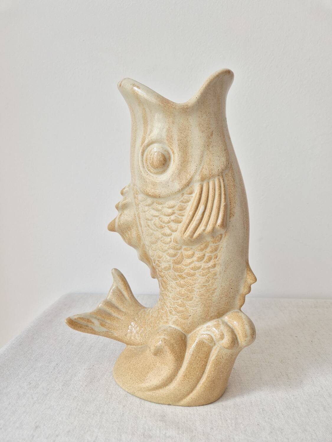 Ceramic fish vase/carafe "Île d'Oleron" - Vintage