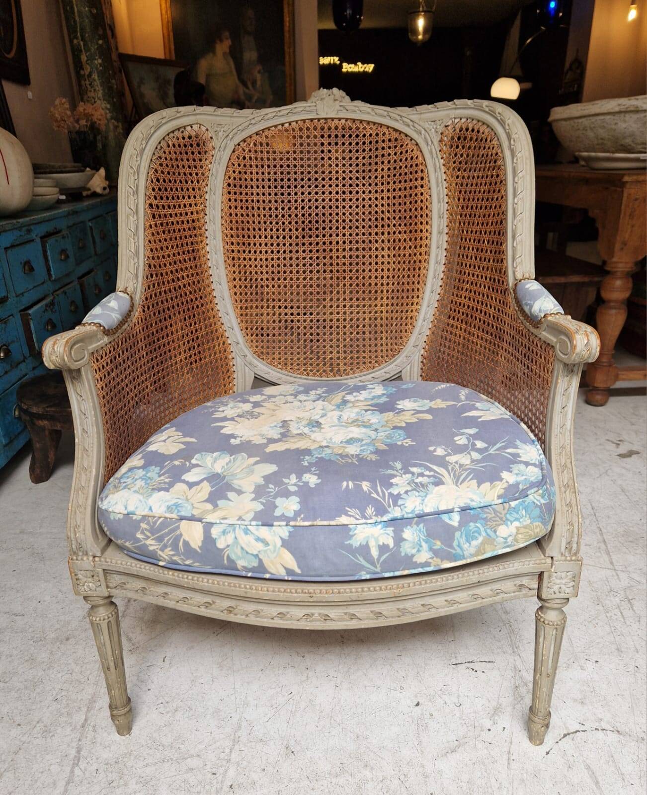 Louis XVI style caned shepherdess