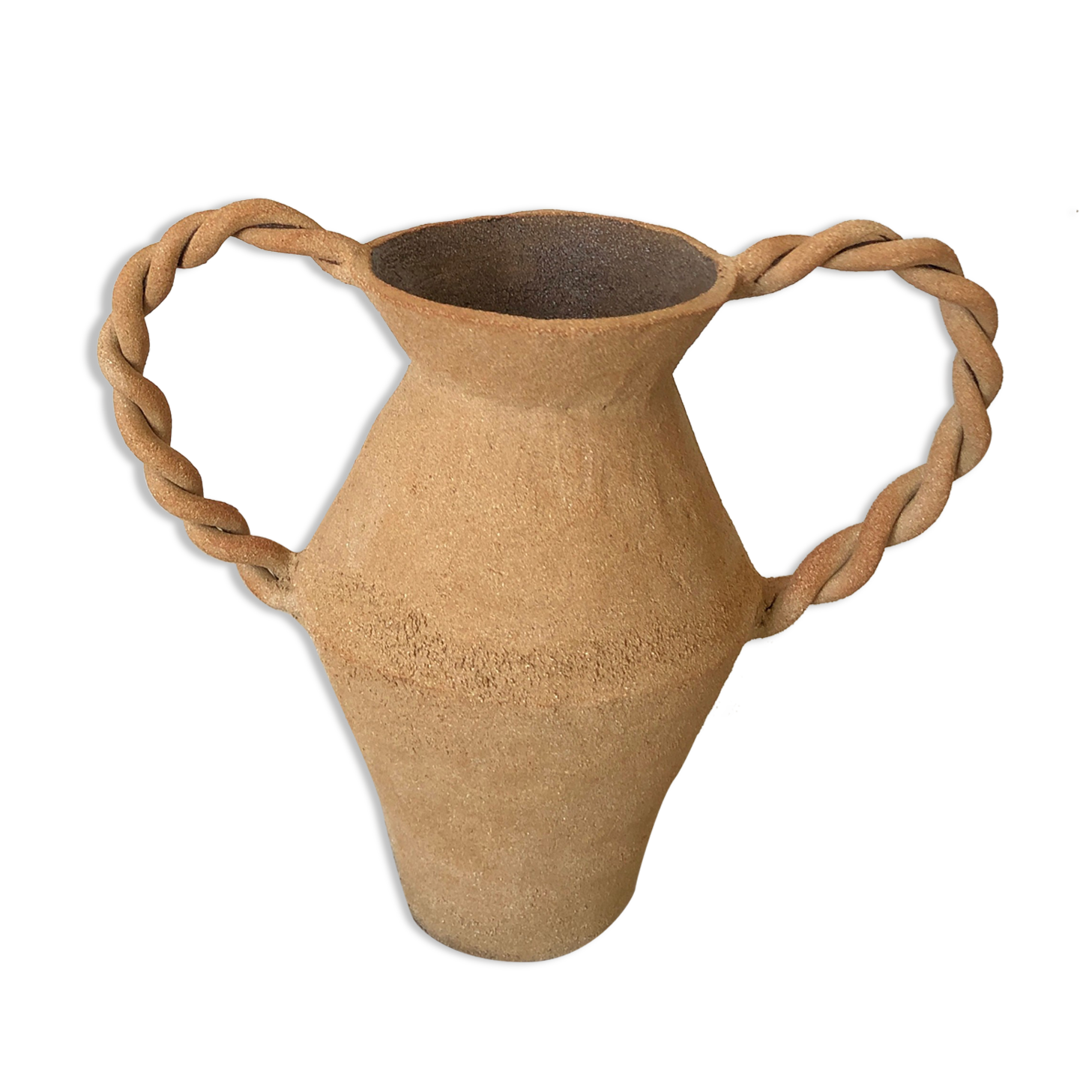 Red sandstone amphora vase