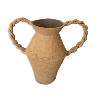 Red sandstone amphora vase