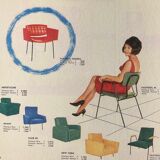 Armchair Council of Pierre Guariche for Meurop with fabric loop Lelièvre