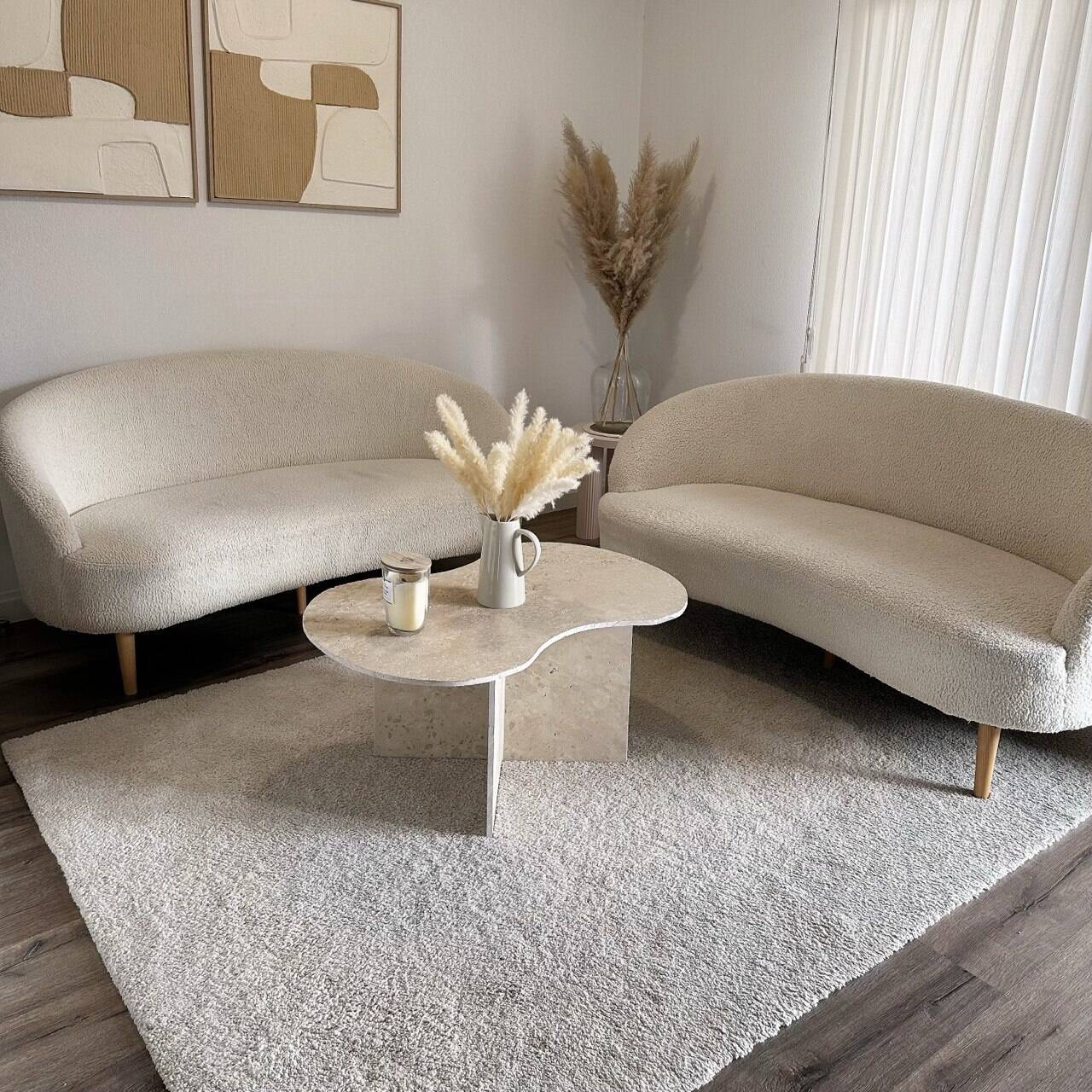 Table basse nuage travertin