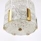 Kalmar Suspension Tambour Drum, Brass, Frosted Textured Glass, Austria, 1960s