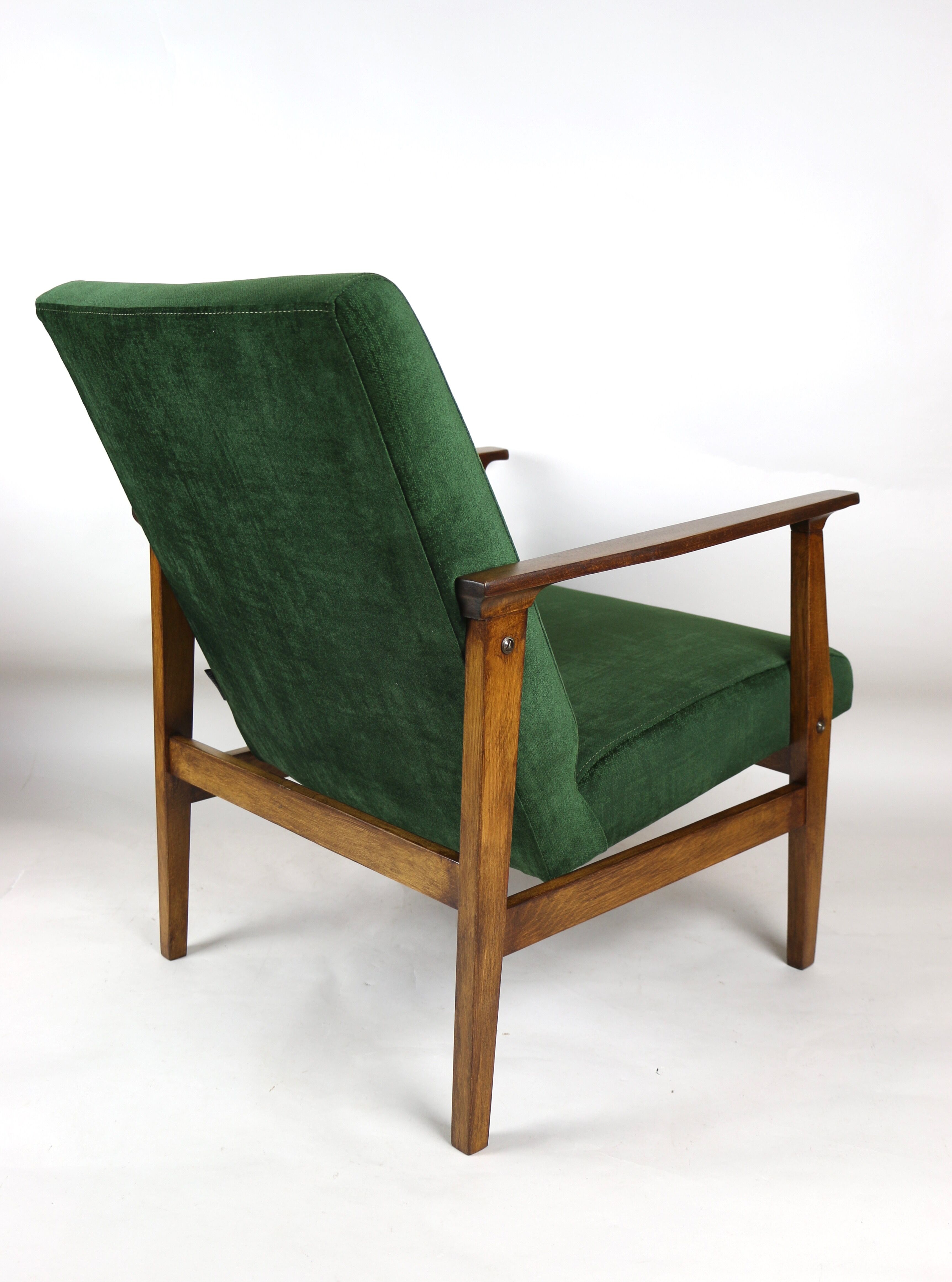Vintage green velvet lounge chair, 1970s