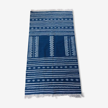 Kilim blue and white carpet 110x200cm
