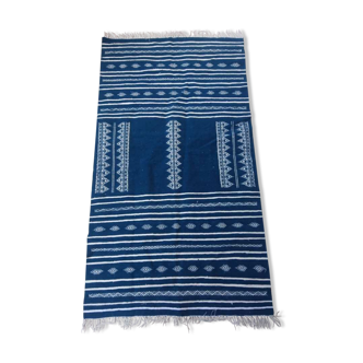 Kilim blue and white carpet 110x200cm