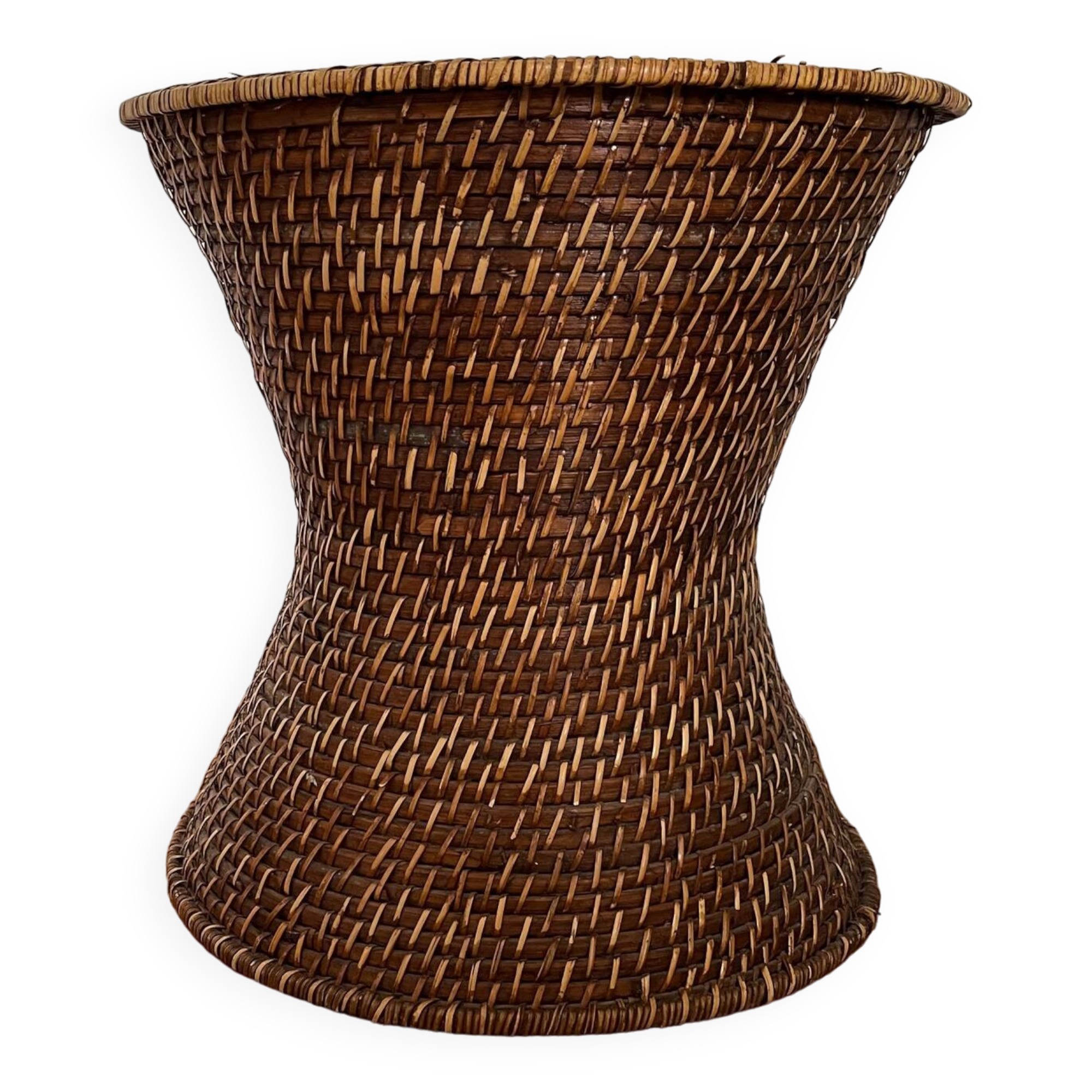 Rattan and cane side table
