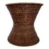 Rattan and cane side table