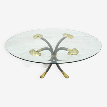 Coffee Table in Brass and Iron by Manfred Bredohl, Germany, 1980s