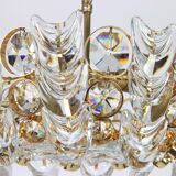 Small golden brass suspension with crystal glass inlay by Palwa, Germany, 1970s.