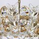 Small golden brass suspension with crystal glass inlay by Palwa, Germany, 1970s.