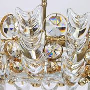 Small golden brass suspension with crystal glass inlay by Palwa, Germany, 1970s.