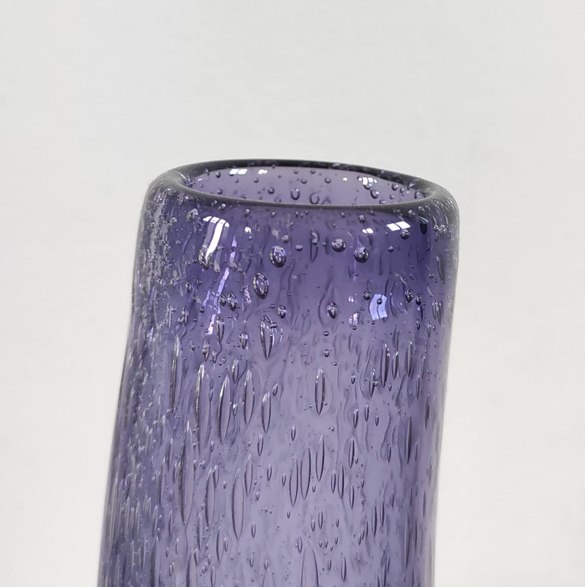 Duo of bubble glass flower vases