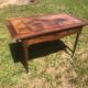 Antique desk with leather top