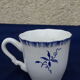 Old glass cup of Sarreguemines floral decoration blue diam 6.5 cm