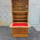 Old vintage rattan oak secretary desk bookcase