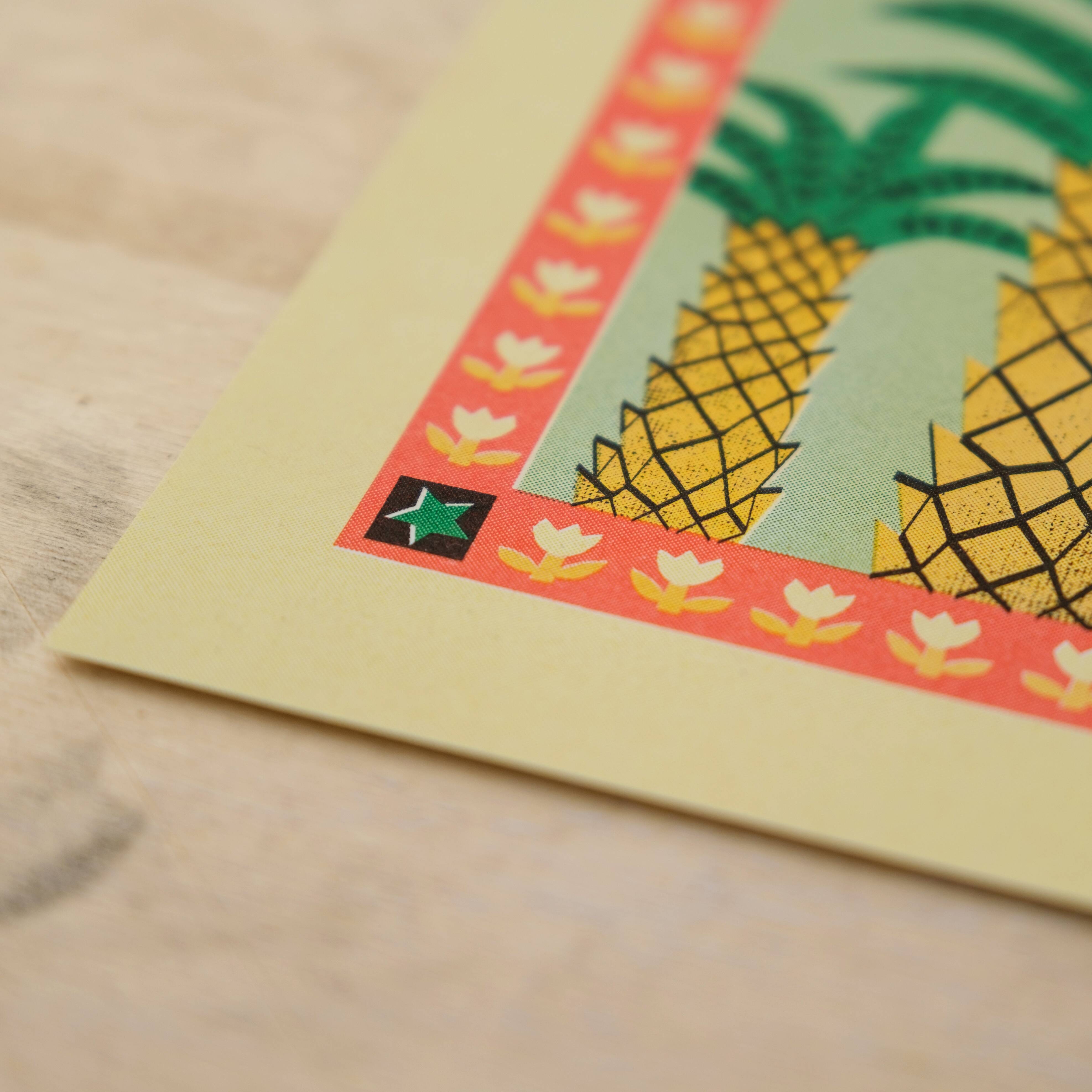 Parrot poster printed in risography