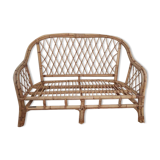 Vintage rattan bench