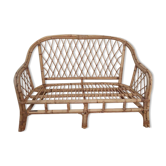 Vintage rattan bench
