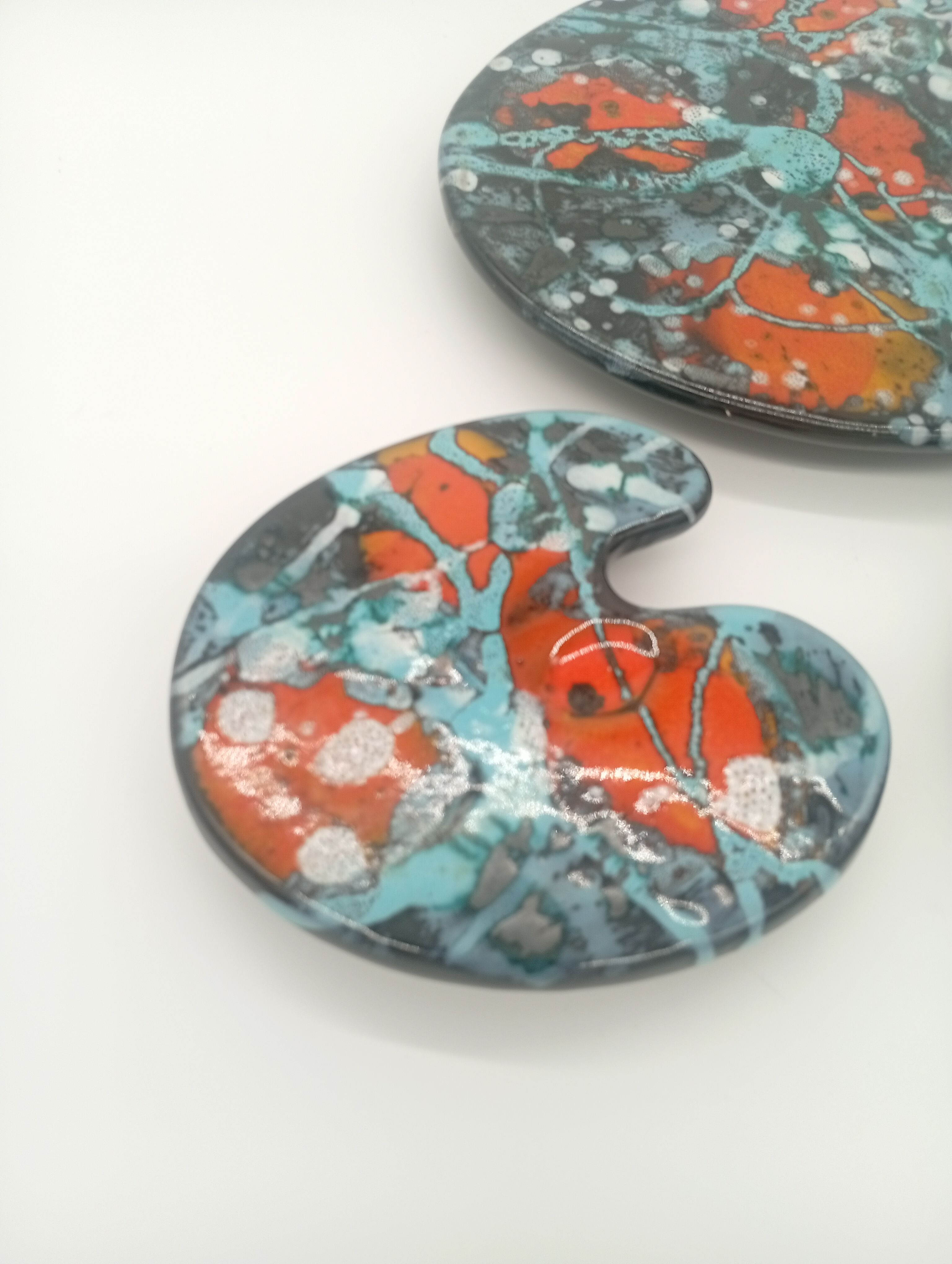 Bottle Coaster Painter's Palette Multicoloured Ceramic Pop