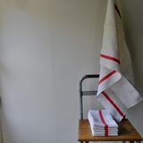 Set of 6 antique half-cloths, embroidered BR