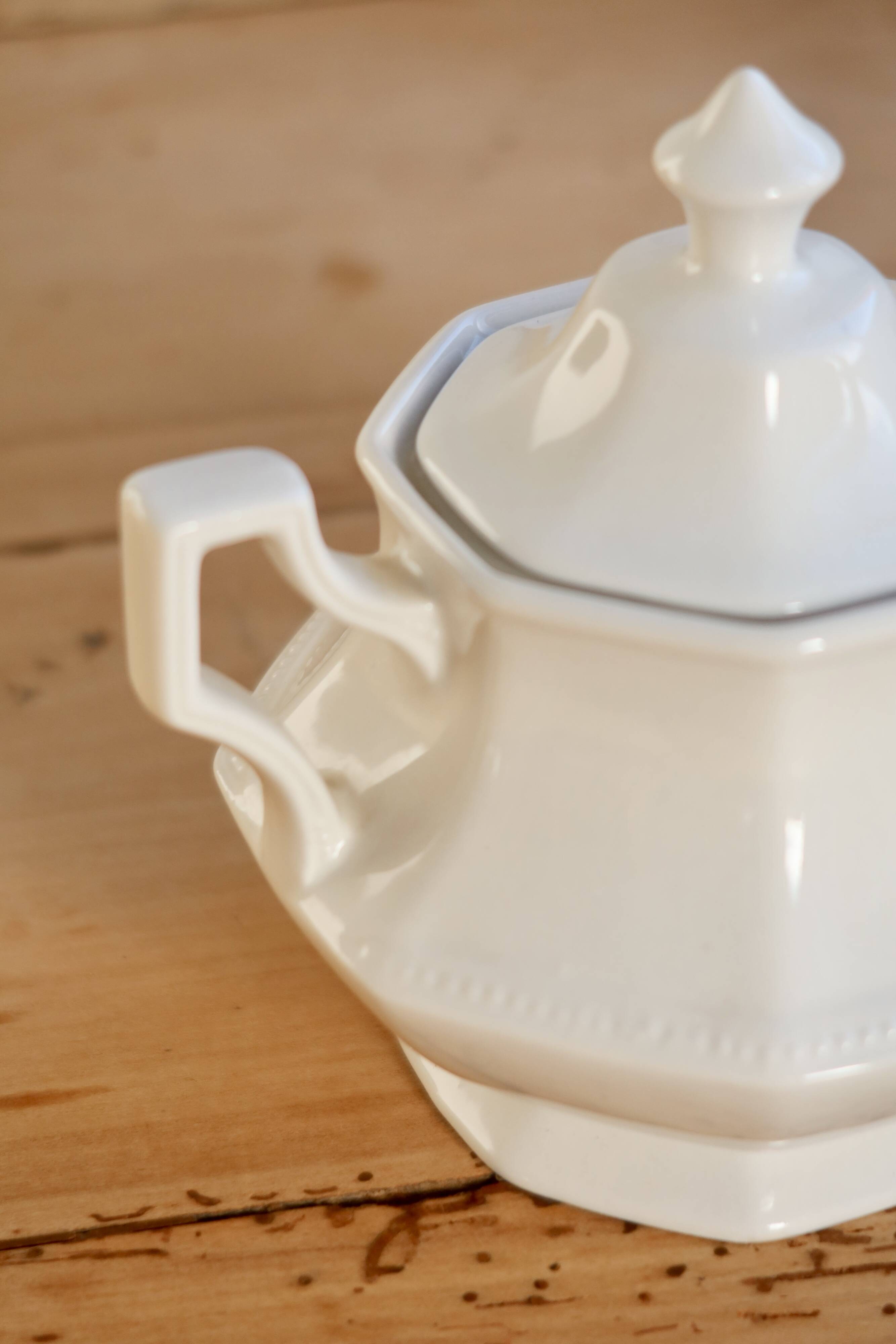 Vintage sugar bowl Johnson Brothers Pearl pattern porcelain