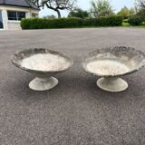 Pair of diabolo basins, planters, fiber cement planters