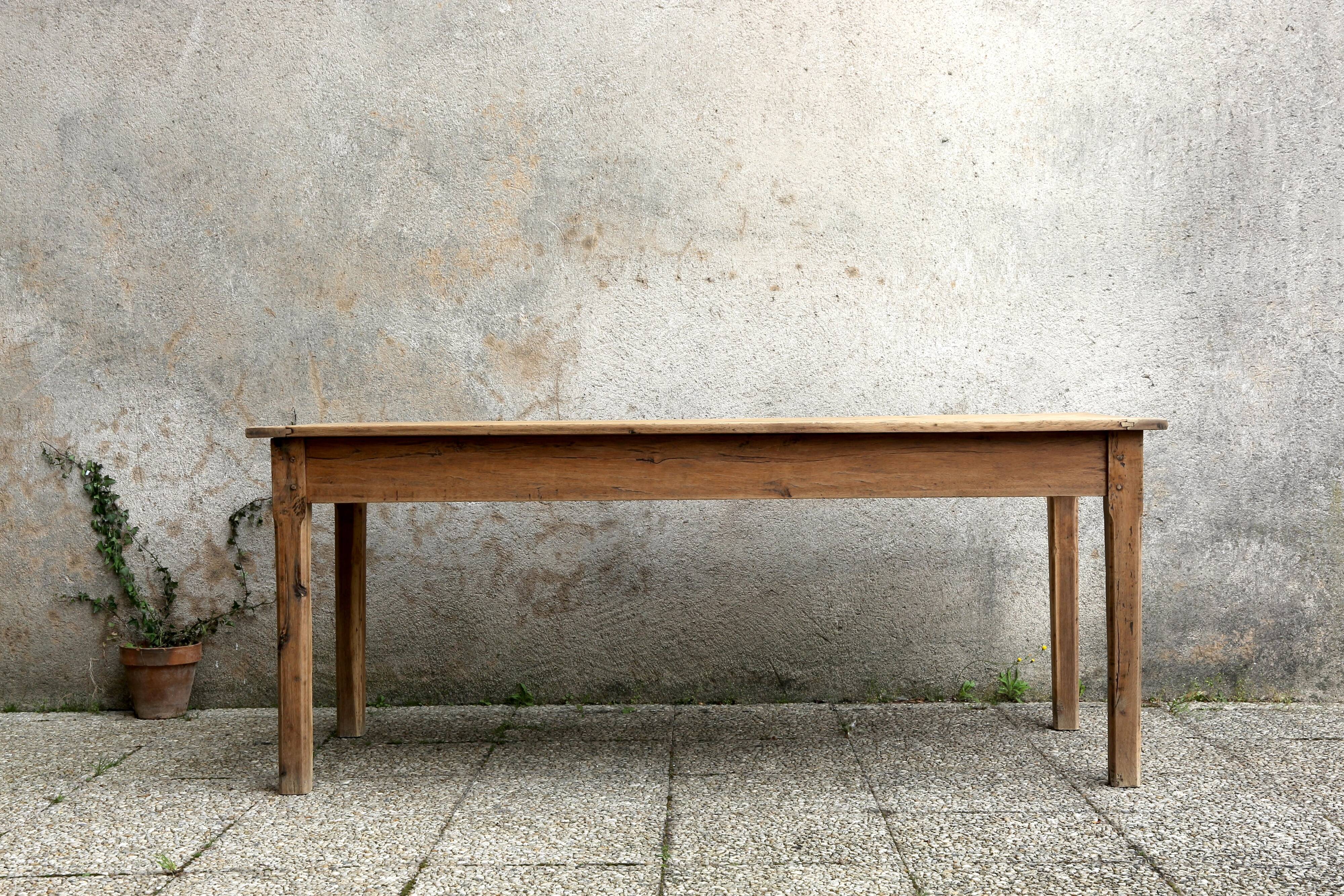 Antique solid oak farm table 180 cm long